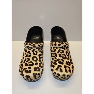 Dansko Women's Clog Shoes Size 41 US 10 Leapord Leather Slip On Comfort Career